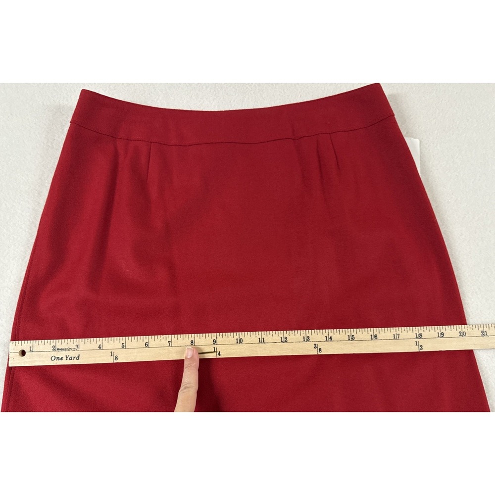 Vtg Liz Claiborne Wool Cashmere Blend Deep Red Skirt Heritage‎ Preppy Minimal 8 - Picture 4 of 9